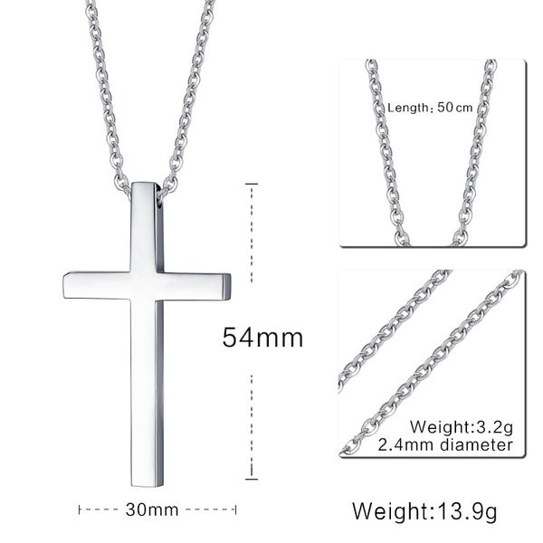 fxm lb55 stainless steel necklace sell man woman 54mm big cross steel color gift women korea style lover gift 201013, Silver
fxm lb55 stainless steel necklace sell man woman 54mm big cross steel color gift women korea style lover gift 201013, Silver