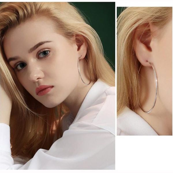 hoop & huggie 925 sterling silver big/large size earrings for women simple round circle big hoops ear rings earings jewelry, Golden;silver 
hoop & huggie 925 sterling silver big/large size earrings for women simple round circle big hoops ear rings earings jewelry, Golden;silver