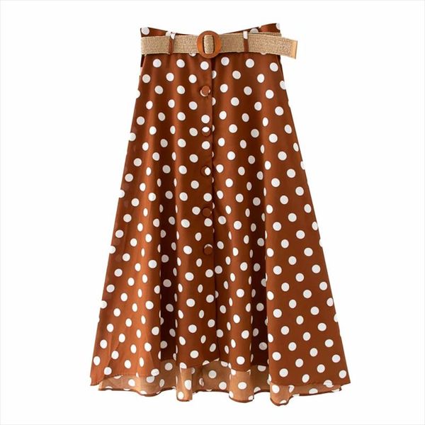 elegant women dots print midi skirts 2020 fashion ladies boho button fly skirt with belt female bohemian jupe femme girls chic, Black
elegant women dots print midi skirts 2020 fashion ladies boho button fly skirt with belt female bohemian jupe femme girls chic, Black