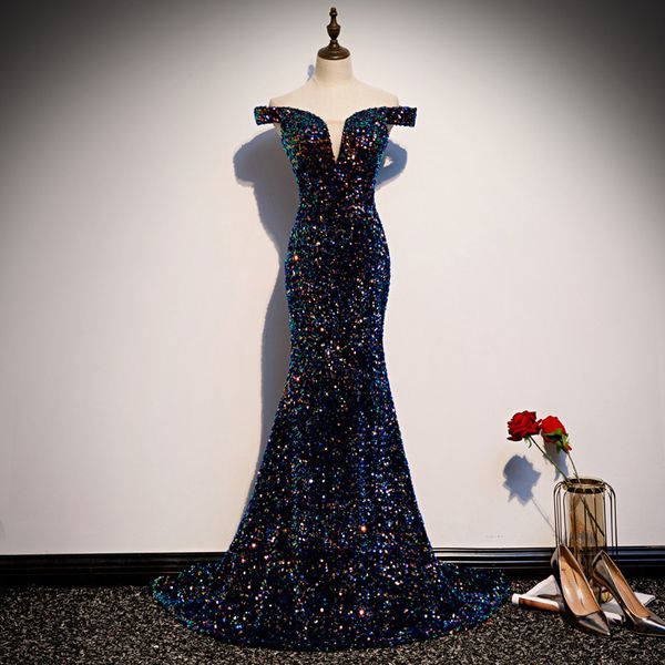 evening dress 2020 the party prom formal evening dresses luxury sequin boat neck court train mermaid dress robe de soiree lj201123, White;black
evening dress 2020 the party prom formal evening dresses luxury sequin boat neck court train mermaid dress robe de soiree lj201123, White;black