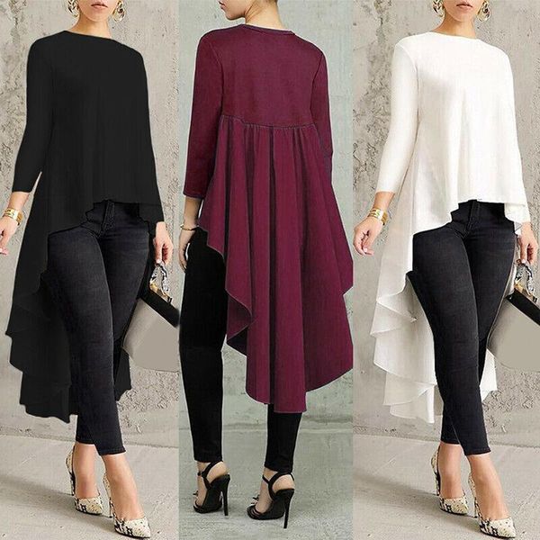 2020 fashion trend women asymmetrical ruffle waterfall long sleeve high low spring new casual pullover long t-shirts tees, White
2020 fashion trend women asymmetrical ruffle waterfall long sleeve high low spring new casual pullover long t-shirts tees, White