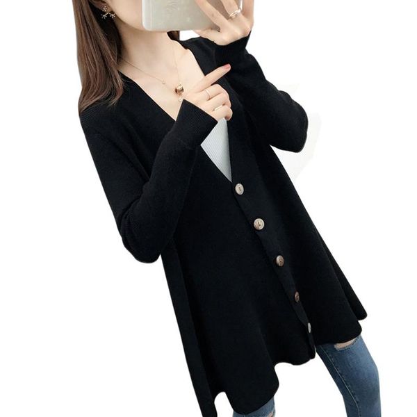 women's knits & tees spring and autumn sweater cardigans women black v-neck long sleeve casual knitted loose female, White
women's knits & tees spring and autumn sweater cardigans women black v-neck long sleeve casual knitted loose female, White