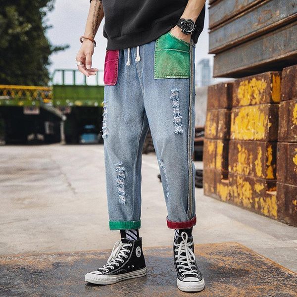 2020 thin jeans men plus-sized large size fat contrast color harem pants korean-style trend men's trousers1, Blue
2020 thin jeans men plus-sized large size fat contrast color harem pants korean-style trend men's trousers1, Blue