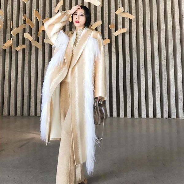 women's wool & blends real fur coat female jacket autumn winter women clothes 2021 korean vintage long woolen manteau femme zt46941, Black
women's wool & blends real fur coat female jacket autumn winter women clothes 2021 korean vintage long woolen manteau femme zt46941, Black