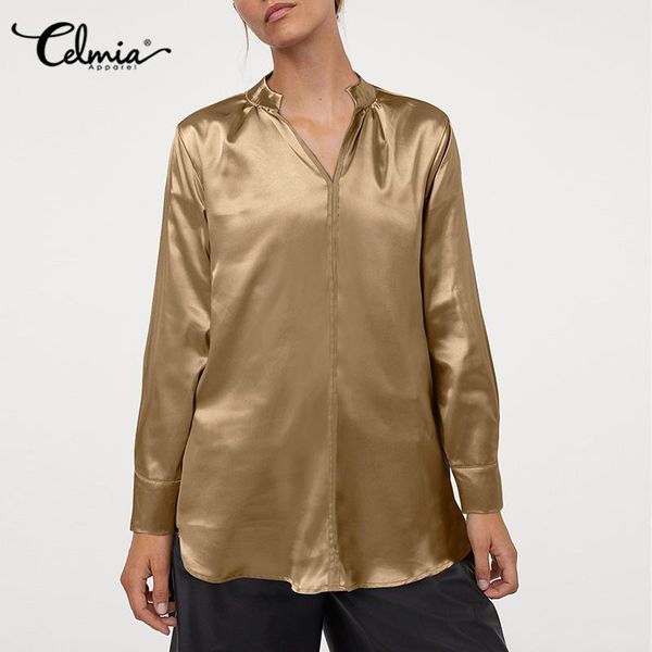 women's blouses & shirts 2021 fashion women satin and celmia autumn ladies office tunic casual loose long sleeve elegant blusas, White
women's blouses & shirts 2021 fashion women satin and celmia autumn ladies office tunic casual loose long sleeve elegant blusas, White