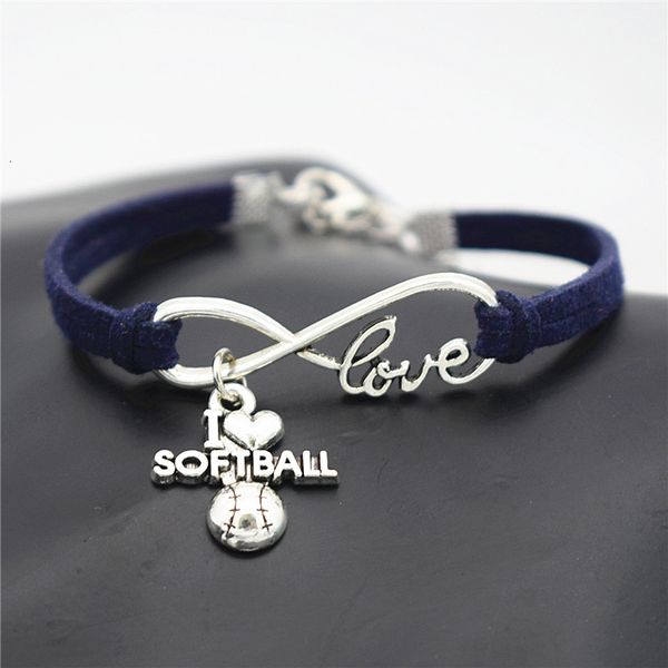 punk sport antique silver i afshor pendant charm leather suede bracelet for women men softball team gift infinity love jewelry
punk sport antique silver i afshor pendant charm leather suede bracelet for women men softball team gift infinity love jewelry
