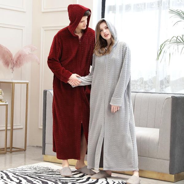 men's sleepwear hooded nightgown women winter coral plush long large flannel nightdress couple bathrobe autumn zipper pajamas, Black;brown
men's sleepwear hooded nightgown women winter coral plush long large flannel nightdress couple bathrobe autumn zipper pajamas, Black;brown