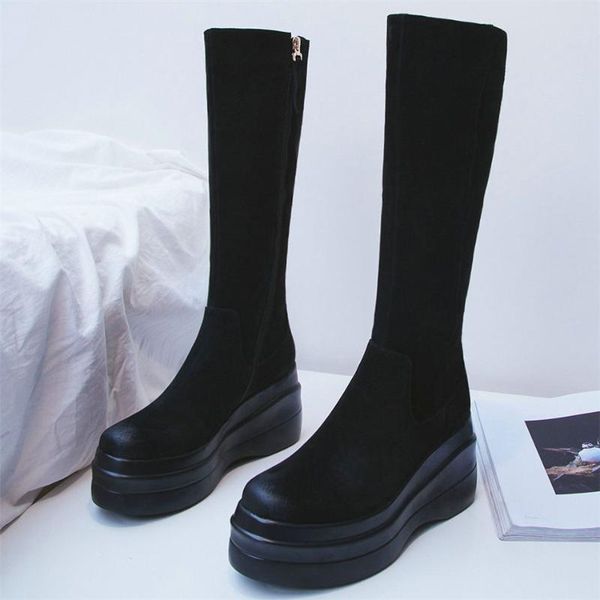 boots 2021 thigh high platform pumps shoes women genuine leather wedges heel female long shaft fashion sneakers, Black
boots 2021 thigh high platform pumps shoes women genuine leather wedges heel female long shaft fashion sneakers, Black