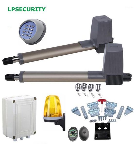 

fingerprint access control lpsecurity 24vdc automatic electric swing gate door opener motor kit (gsm opener, pocell ,lamp wirelss keypad opt