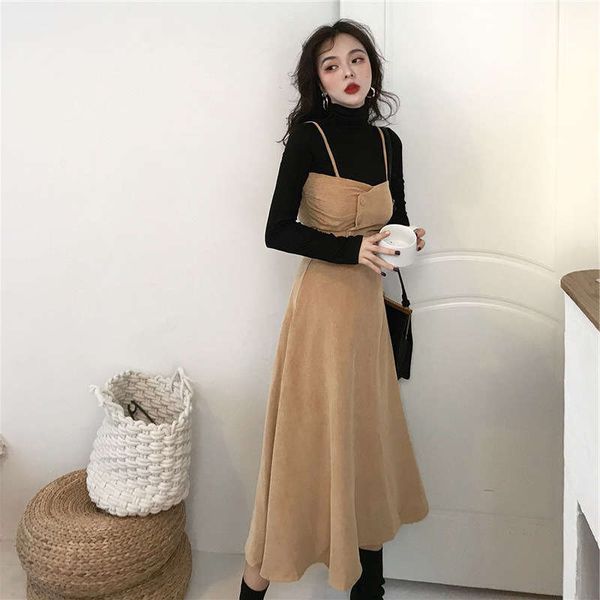 long autumn and winter ins two piece suit women's 2020 new fashion coat dress for children, Black;gray
long autumn and winter ins two piece suit women's 2020 new fashion coat dress for children, Black;gray