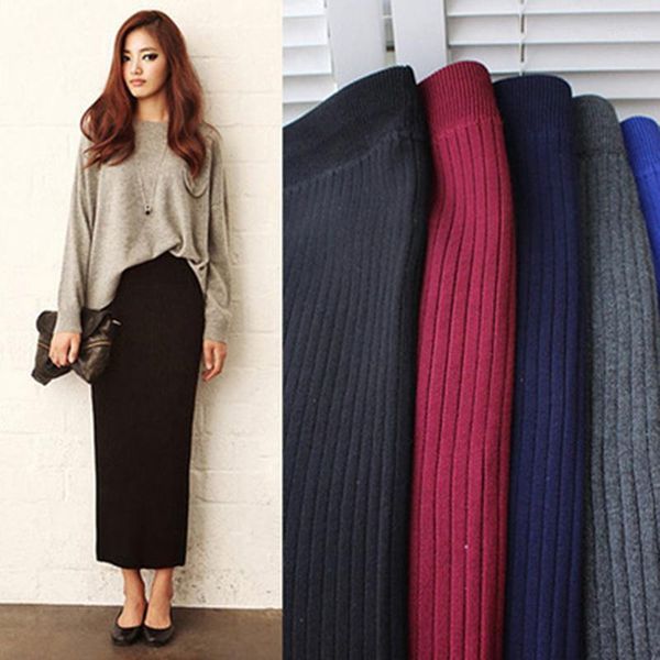 autumn knitted skirt women high waist pencil skirts winter warm package hip elastic split long skirt women's faldas mujer1, Black
autumn knitted skirt women high waist pencil skirts winter warm package hip elastic split long skirt women's faldas mujer1, Black