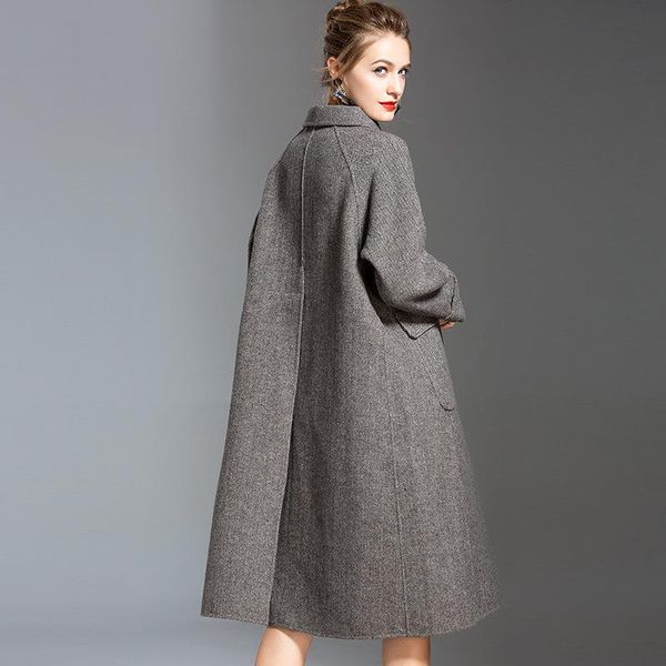 women's 2021 new a posed han edition version of cashmere coat female paragraph cloth coat lapels grows in herringbone, Black
women's 2021 new a posed han edition version of cashmere coat female paragraph cloth coat lapels grows in herringbone, Black