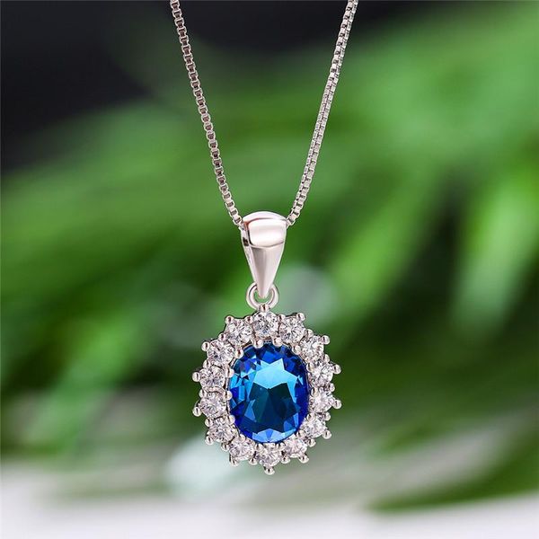 Charm Female Blue Green Rainbow Stone Necklace Oval Gemoetric Pendant Necklace Rose Gold Color Wedding Necklaces For Women, Silver
Charm Female Blue Green Rainbow Stone Necklace Oval Gemoetric Pendant Necklace Rose Gold Color Wedding Necklaces For Women, Silver