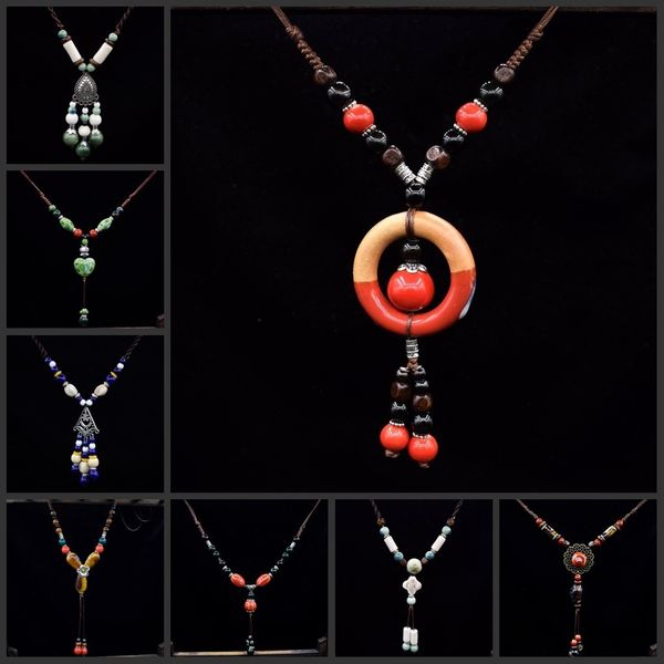 long sweater chain jingdezhen ceramic knitting ethnic storm simmea necklace adjustable length, Silver
long sweater chain jingdezhen ceramic knitting ethnic storm simmea necklace adjustable length, Silver