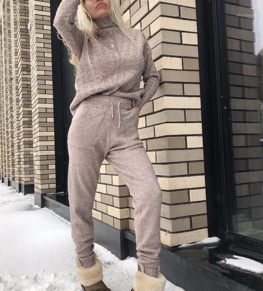 women knitted lounge wear sets loose thermal turtleneck twist sweater and pants female winter suit woman sport costumes1, White;black
women knitted lounge wear sets loose thermal turtleneck twist sweater and pants female winter suit woman sport costumes1, White;black