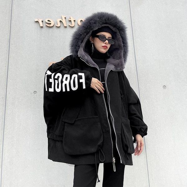 real fur collar jacket hooded women korean ulzzang trendy plush fleece lined coat female warm oversize cargo parka windbreaker1, Black;brown
real fur collar jacket hooded women korean ulzzang trendy plush fleece lined coat female warm oversize cargo parka windbreaker1, Black;brown