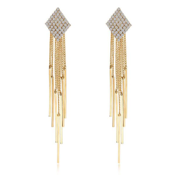 2020 korean gold vintage statement long tassel earrings luxury rhombic crystal bridal fashion jewelry earrings for women brincos, Silver
2020 korean gold vintage statement long tassel earrings luxury rhombic crystal bridal fashion jewelry earrings for women brincos, Silver