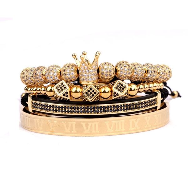 gold bracelet 4pc/set men luxury bracelet cz crown braided micro pave cubic zirconia stainless steel beads bracelet jewelry men y200730, Black
gold bracelet 4pc/set men luxury bracelet cz crown braided micro pave cubic zirconia stainless steel beads bracelet jewelry men y200730, Black