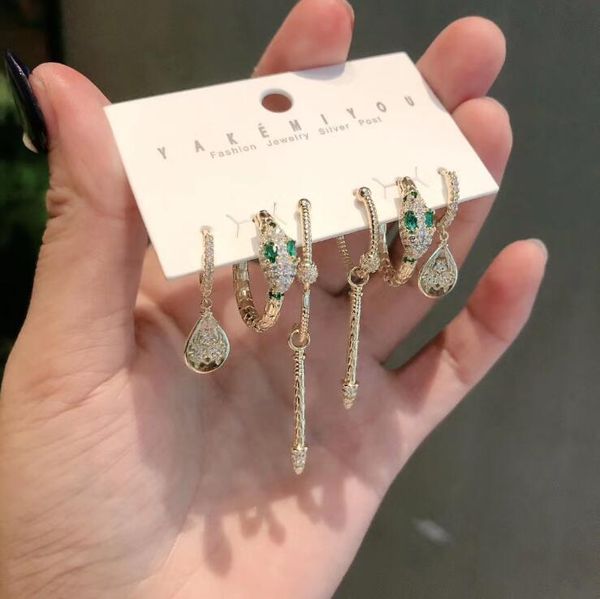 hoop & huggie june product women cute wax inlaid heavy industry 6 sets of personality earrings, Golden;silver
hoop & huggie june product women cute wax inlaid heavy industry 6 sets of personality earrings, Golden;silver
