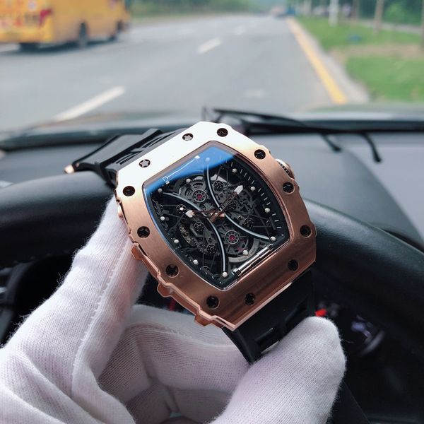 053-01 mens watch automatic mechanical movement 904l steel case hollow face natural rubber pin buckle strap diameter 43mm 15mm with box 2021, Slivery;brown
053-01 mens watch automatic mechanical movement 904l steel case hollow face natural rubber pin buckle strap diameter 43mm 15mm with box 2021, Slivery;brown