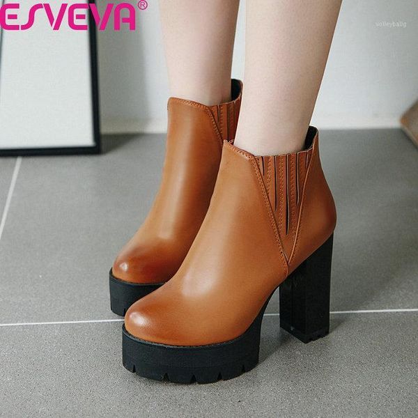 esveva 2020 women shoes ankle boots pu square high heel round toe solid slip on fashion all match motorcycle boot size 34-431, Black
esveva 2020 women shoes ankle boots pu square high heel round toe solid slip on fashion all match motorcycle boot size 34-431, Black