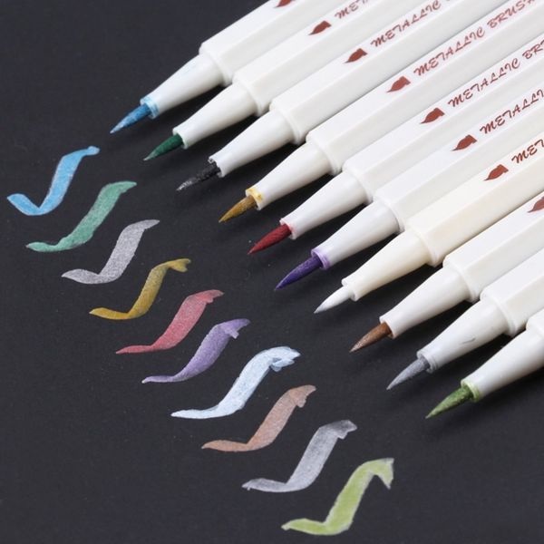 Premium Metallic Brush Marker Pens10 Colors Marker Set Metallic Color Painting Marker For Gift Card Making DIY Photo Album
Premium Metallic Brush Marker Pens10 Colors Marker Set Metallic Color Painting Marker For Gift Card Making DIY Photo Album