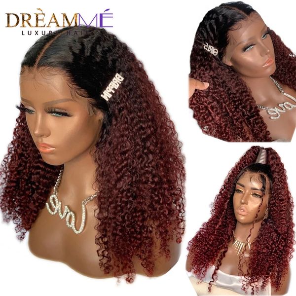 ombre kinky curly wigs pre plucked 13x4 lace front wig remy brazilian 1b/99 red short human hair 150% density, Black;brown
ombre kinky curly wigs pre plucked 13x4 lace front wig remy brazilian 1b/99 red short human hair 150% density, Black;brown