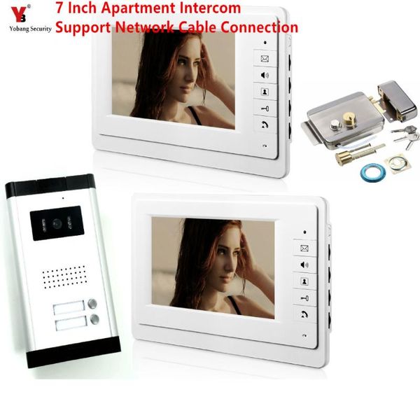 7" apartment wired video interphone audio intercom door bell video deurbel intercom door system + electric lock set
7" apartment wired video interphone audio intercom door bell video deurbel intercom door system + electric lock set