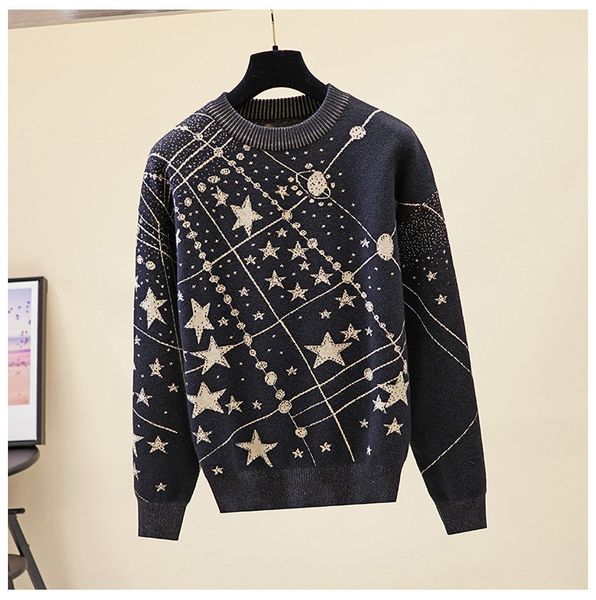 2021 new retro galaxy star pattern sweater women vintage long sleeve jumpers autumn winter ladies jacquard sweaters pullovers prad, White;black
2021 new retro galaxy star pattern sweater women vintage long sleeve jumpers autumn winter ladies jacquard sweaters pullovers prad, White;black