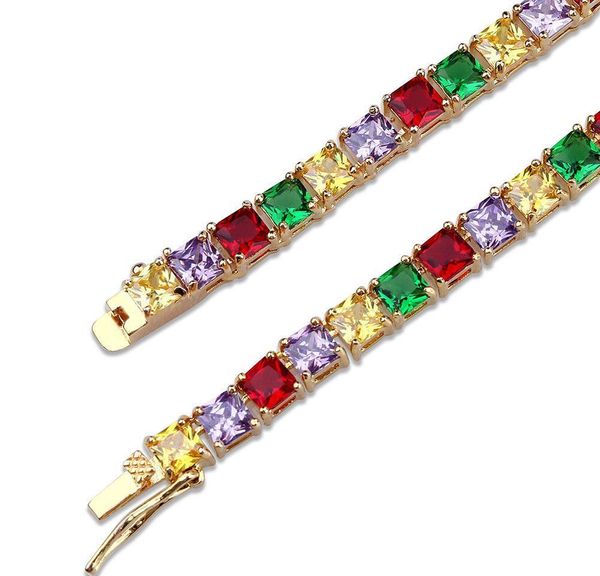 18k gold plated colorful square cubic zirconia tennis necklace 5mm full diamond iced out hip hop rapper chains jewel wmtgng dh_garden, Black
18k gold plated colorful square cubic zirconia tennis necklace 5mm full diamond iced out hip hop rapper chains jewel wmtgng dh_garden, Black