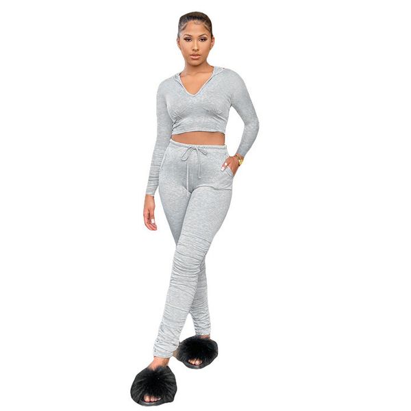 k9708 european and american sports suit female 2020 solid color leisure sports home hoodie two-piece set, Gray
k9708 european and american sports suit female 2020 solid color leisure sports home hoodie two-piece set, Gray