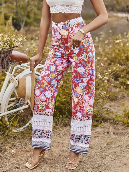 floral & geo print pants r6qo#, Black;white
floral & geo print pants r6qo#, Black;white