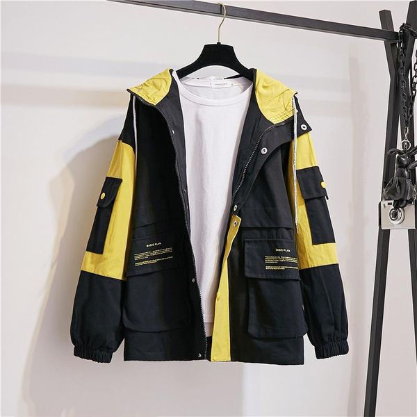 patchwork hooded lining windbreaker jacket female ins harajuku streetwear loose pockets long sleeve casual women's new, Black;brown
patchwork hooded lining windbreaker jacket female ins harajuku streetwear loose pockets long sleeve casual women's new, Black;brown
