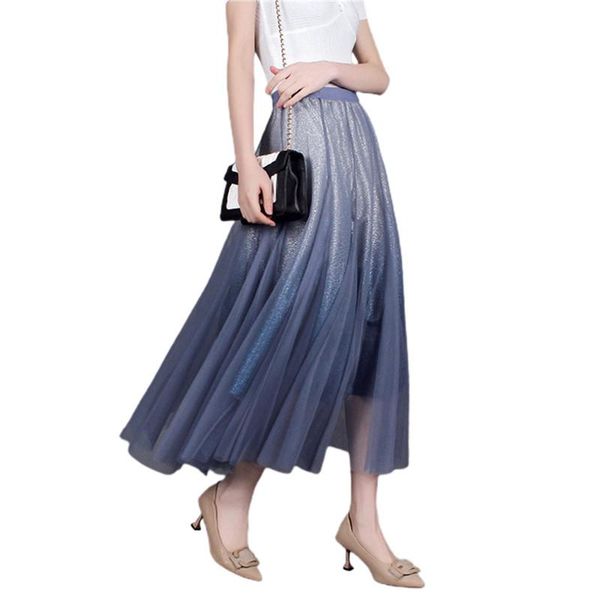 skirts women gradient color mesh tulle skirt summer autumn a-line high waist large hem long pleated, Black
skirts women gradient color mesh tulle skirt summer autumn a-line high waist large hem long pleated, Black