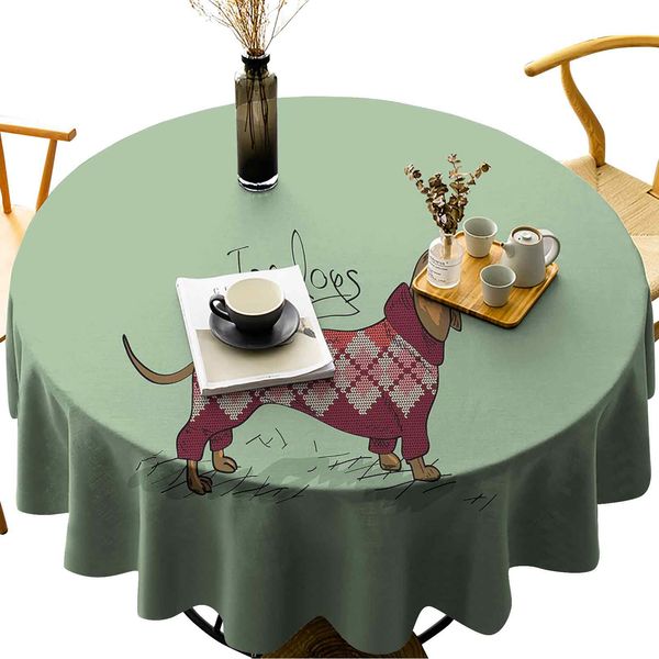 waterproof round table cover cute dog in knitted sweater design detailed colorful cartoon style animal pattern
waterproof round table cover cute dog in knitted sweater design detailed colorful cartoon style animal pattern