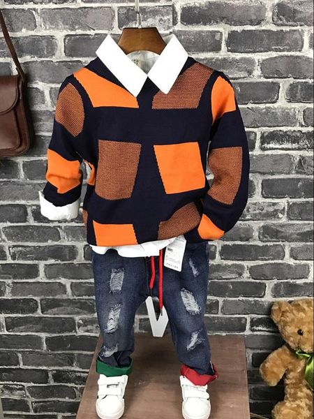 new children boys fashion clothing sets autumn winter 3 piece suit knitwear+shirt+ jeans clothes baby cotton brand tracksuits, White
new children boys fashion clothing sets autumn winter 3 piece suit knitwear+shirt+ jeans clothes baby cotton brand tracksuits, White