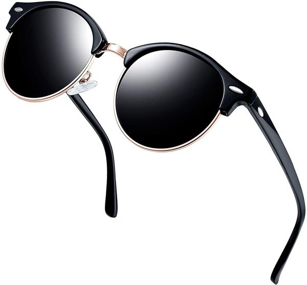 joopin half frame polarized sunglasses, women's men's retro brand sunglasses