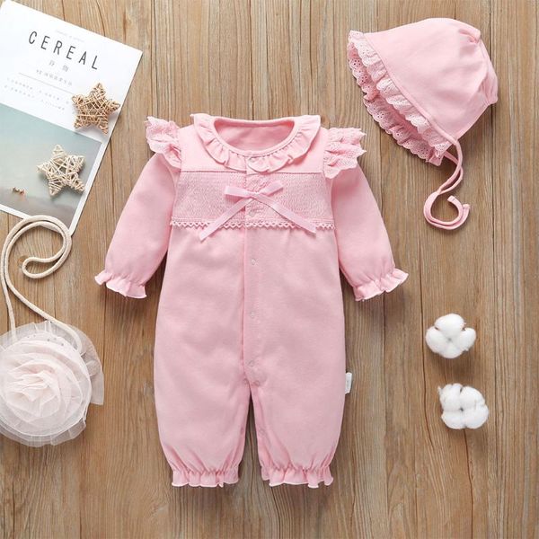 baby solid clothes set infant baby girls long sleeve solid lace ruffles romper jumpsuit+hat outfits newborn winter clothes, White
baby solid clothes set infant baby girls long sleeve solid lace ruffles romper jumpsuit+hat outfits newborn winter clothes, White