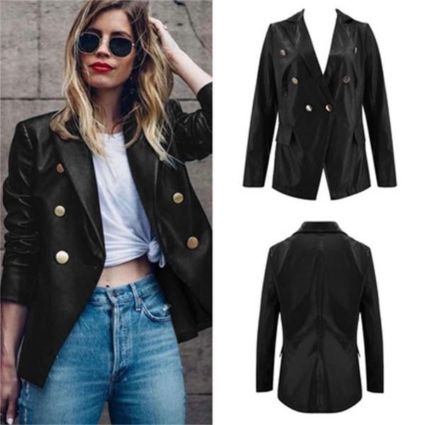2020 new fashions autumn false jackets with basic female zipper streetwear plutonium leather jacket mgcc, Black 
2020 new fashions autumn false jackets with basic female zipper streetwear plutonium leather jacket mgcc, Black