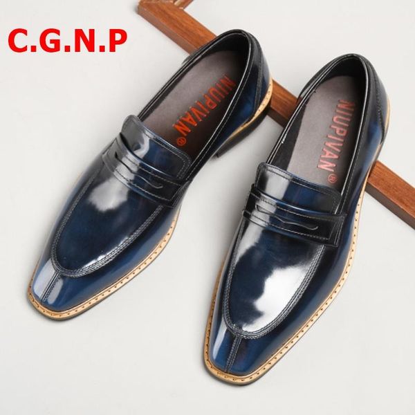 dress shoes c·g·n·p luxury blue genuine leather loafers patent penny loafer men slip on fashion formal, Black
dress shoes c·g·n·p luxury blue genuine leather loafers patent penny loafer men slip on fashion formal, Black