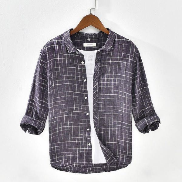 men's shirt spring summer fashion japan harajuku style classical plaid gradient comfortable soft linen casual 1, White;black
men's shirt spring summer fashion japan harajuku style classical plaid gradient comfortable soft linen casual 1, White;black