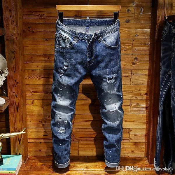 2021 luxury style men's wash designed casual skintight summer skinny jeans straight bike skintight fashion goes with everything, Blue
2021 luxury style men's wash designed casual skintight summer skinny jeans straight bike skintight fashion goes with everything, Blue