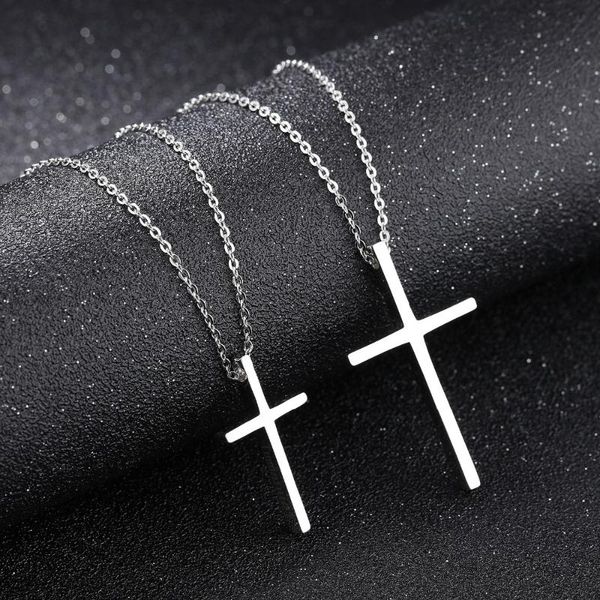 pendant necklaces one pair of lover stainless steel fashion religious immanuel cross necklace couple gifts, Silver
pendant necklaces one pair of lover stainless steel fashion religious immanuel cross necklace couple gifts, Silver