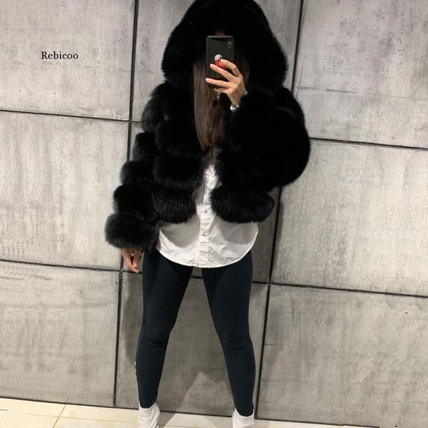 women's fur & faux women soft hooded coat winter coats furry luxury womens fake jacket female, Black
women's fur & faux women soft hooded coat winter coats furry luxury womens fake jacket female, Black