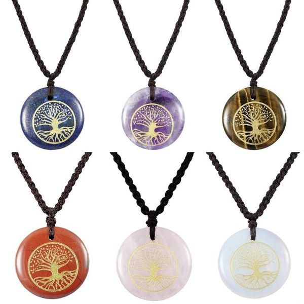 pendant necklaces tumbeelluwa tree of life engraved round stone amulet necklace, adjustable wave for unisex, Silver
pendant necklaces tumbeelluwa tree of life engraved round stone amulet necklace, adjustable wave for unisex, Silver