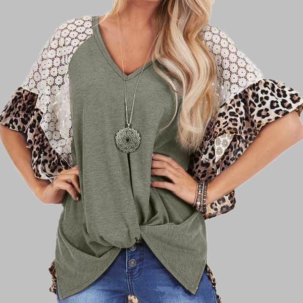 women v-neck clothes 2020 leopard lace patchwork women t shirt kink tee casual half sleeve women tshirt female tees, White
women v-neck clothes 2020 leopard lace patchwork women t shirt kink tee casual half sleeve women tshirt female tees, White