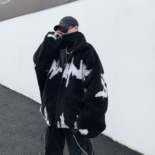 privathinker man loose collar lamb wool coat 2020 winter new woman fashion casual streetwear coats graphic printed parka c1115, Black;brown
privathinker man loose collar lamb wool coat 2020 winter new woman fashion casual streetwear coats graphic printed parka c1115, Black;brown