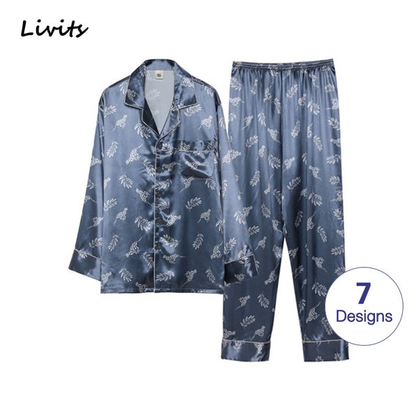 men's pajamas sets premium satin silk pyjamas nightwear sleepwear loungewear long sleeve printed casual for male lj201112, Black;brown
men's pajamas sets premium satin silk pyjamas nightwear sleepwear loungewear long sleeve printed casual for male lj201112, Black;brown