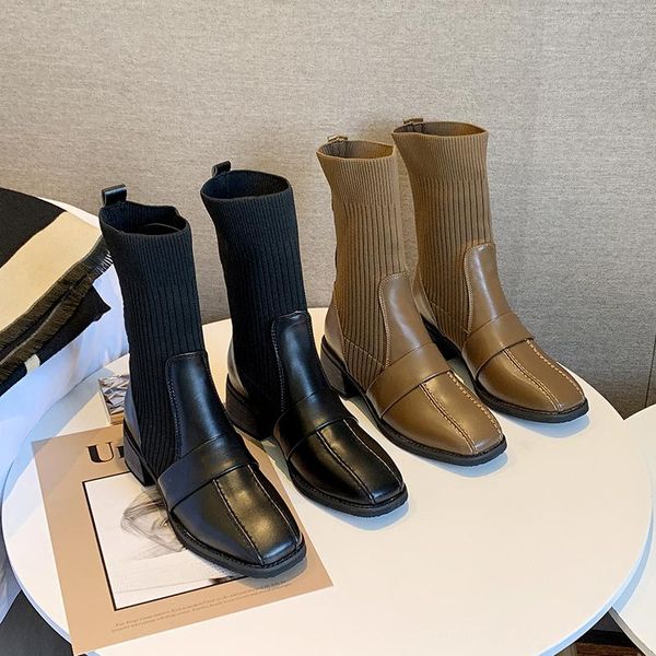 women's mid calf boots boots-women round toe shoes luxury designer 2020 low ladies fashion autumn rubber rome pu, Black
women's mid calf boots boots-women round toe shoes luxury designer 2020 low ladies fashion autumn rubber rome pu, Black