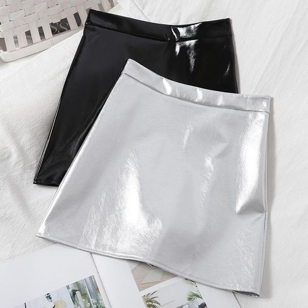 a-line soild silver faux leather mini skirt party skirts for women gothic punk women clothes high fashion 2020 & club1, Black
a-line soild silver faux leather mini skirt party skirts for women gothic punk women clothes high fashion 2020 & club1, Black